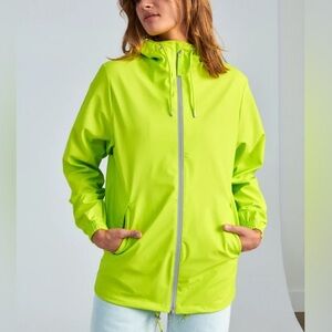 UNISEX RAINS WATERPROOF STORM BREAKER JACKET (REFLECTIVE DIGITAL LIME)